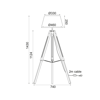 ACA Epidapedio Fotistiko ''MOUSSE'' Monofoto Xulino/ufasmatino/Metalliko Fusiko/Mpez/ Mavro E27 74x143cm TF17701FOBB