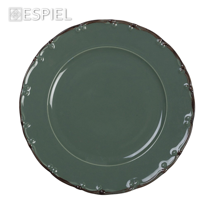 Liana Μπωλ Πορσελάνης Πράσινο με Καφέ Rim 16εκ TLU140K6 Espiel Liana Bol Porselanis Prasino me Kafe Rim 16ek TLU140K6 Espiel