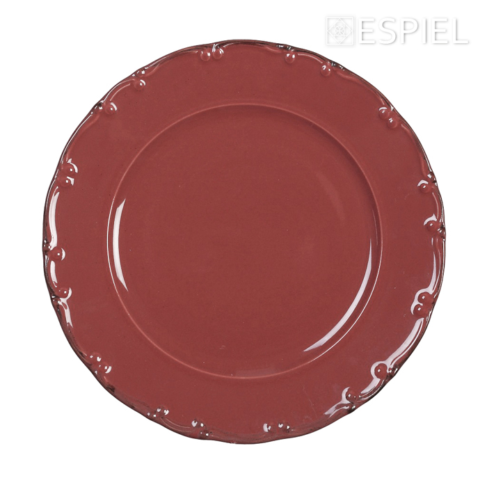 Liana Piato Bathu Porselanis Skouro Roz me Kafe Rim 23ek TLX104K6 Espiel