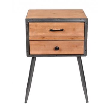 Κομοδίνο Ξύλινο με 2 Συρτάρια 47X35X71.5εκ FOP110 Espiel