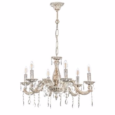 Inlight 6 φωτος Πολυέλαιος Κρυστάλλινος Μεταλλικός Μπεζ Πατίνα E14 5304-6