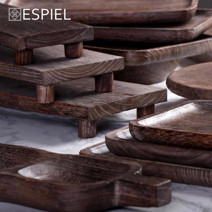 Plato Serbirismatos Orthognio Xulino Skouro Kafe 40.5X15X5Ek XYP306 Espiel