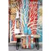 Trapezomantilo Kafe/Portokali 'Dentro' Polyester 120X120EK HEM220 ESPIEL