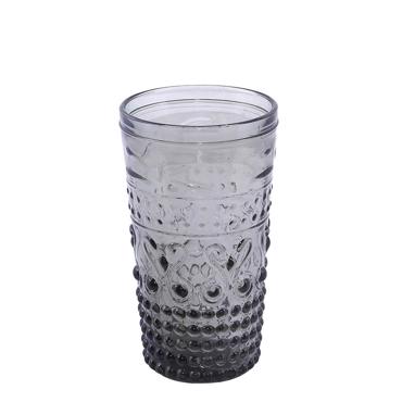 Σετ 6τμχ Ποτήρι Ανάγλυφο Γκρι Νερού 550cc 16εκ HOC1009 Espiel