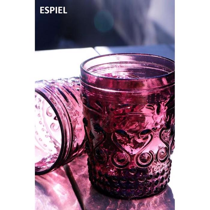 Σετ 6τμχ Ποτήρι Ανάγλυφο Μωβ Νερού 550cc 16εκ HOC1010 Espiel Set 6tmx Potiri Anagufo Mob Nerou 550cc 16ek HOC1010 Espiel