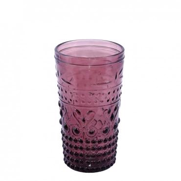 Σετ 6τμχ Ποτήρι Ανάγλυφο Μωβ Νερού 550cc 16εκ HOC1010 Espiel