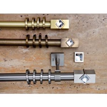 Κουρτινόξυλο Cardera crystal φ25  χρυσό by Aslanis