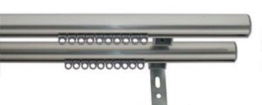 Σιδηρόδρομος Κουρτίνας Oval Διπλός Ασημί