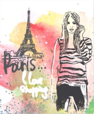 ΡΟΛΕΡ ΜΕ ΨΗΦΙΑΚΗ ΕΚΤΥΠΩΣΗ 'SHOPPING IN PARIS' E167