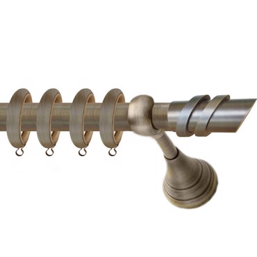 Κουρτινόξυλο Φ25 Two Rings bronze