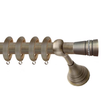 Κουρτινόξυλο Φ25 m.Monaco strass bronze