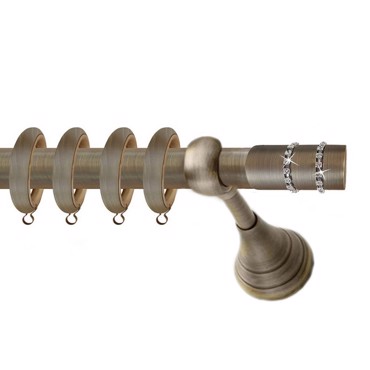 Κουρτινόξυλο Φ25 Rio Strass Bronze
