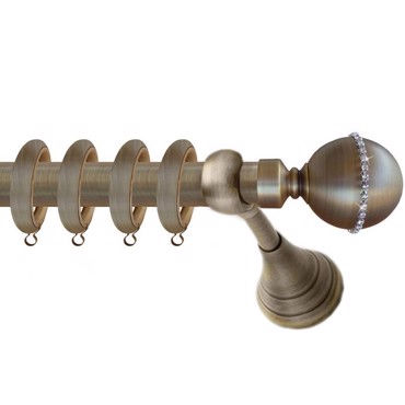 Κουρτινόξυλο Φ25 ag.mpala strass bronze