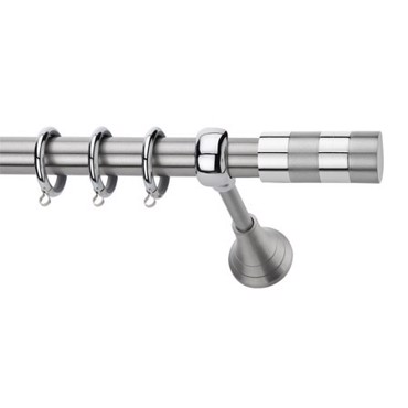 Κουρτινόξυλο φ25 inox m.lotus