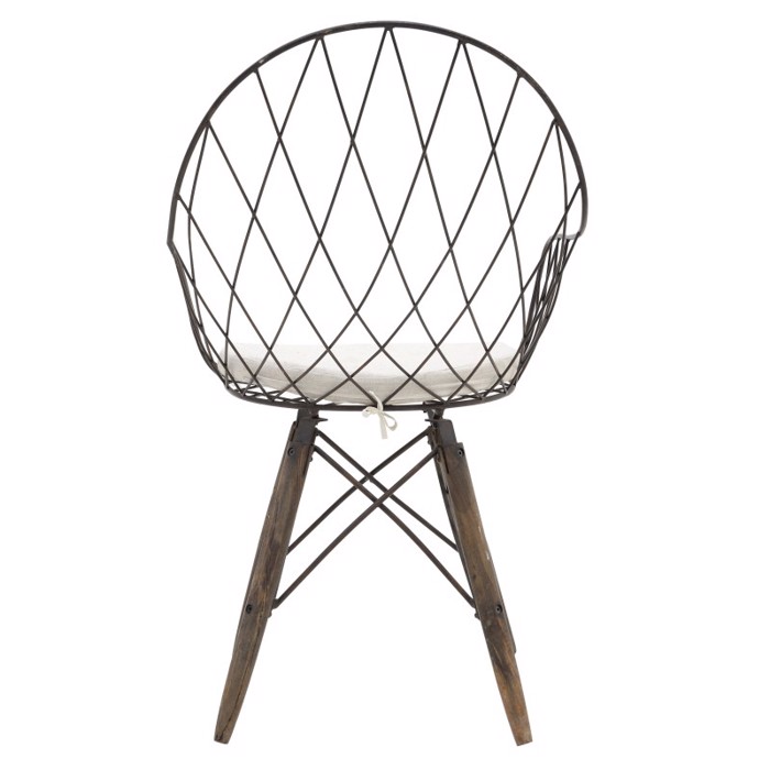 INART ΚΑΡΕΚΛΑ ΜΕΤΑΛΛΙΚΗ ΞΥΛΙΝΗ RUSTY ΜΕ ΜΑΞΙΛΑΡΙ 56X55X92 3-50-716-0017 INART KAREKLA METALLIKI XuLINI RUSTY ME MAXILARI 56X55X92 3-50-716-0017