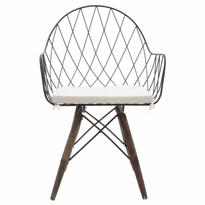 INART ΚΑΡΕΚΛΑ ΜΕΤΑΛΛΙΚΗ ΞΥΛΙΝΗ RUSTY ΜΕ ΜΑΞΙΛΑΡΙ 56X55X92 3-50-716-0017 INART KAREKLA METALLIKI XuLINI RUSTY ME MAXILARI 56X55X92 3-50-716-0017