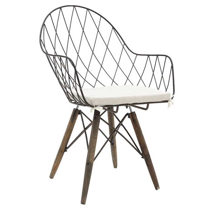 INART ΚΑΡΕΚΛΑ ΜΕΤΑΛΛΙΚΗ ΞΥΛΙΝΗ RUSTY ΜΕ ΜΑΞΙΛΑΡΙ 56X55X92 3-50-716-0017 INART KAREKLA METALLIKI XuLINI RUSTY ME MAXILARI 56X55X92 3-50-716-0017