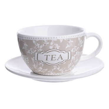 ΣΕΤ 6 ΤΕΜΑΧΙΑ ΦΛΙΤΖΑΝΙ ΤΣΑΓΙΟΥ ΠΟΡΣΕΛΑΝΙΝΟ ΜΠΕΖ 15.5Χ15.5Χ7.5 3-60-379-0028 InArt