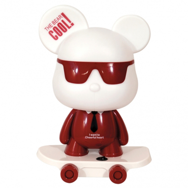 ARlight Παιδικό Επιτραπέζιο Φωτιστικό Πλαστικό Αρκουδάκι Skate Tlc 4006 Κόκκινο Ε14 22Χ36 0274057