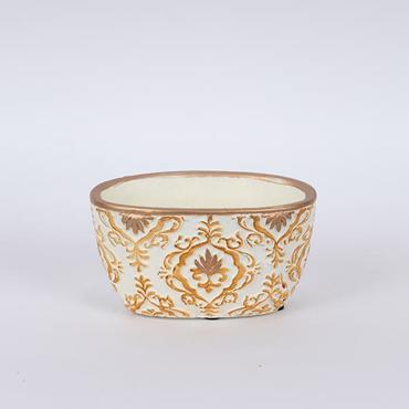 ESTHETI home Κασπώ Τσιμεντένιο Κρεμ/Χρυσό 18x10.5x10cm 752-18051