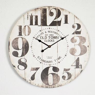 ESTHETI home Ρολόι Τοίχου MDF Εκρού/Καφέ Φ58.2x4.3cm 753-13028