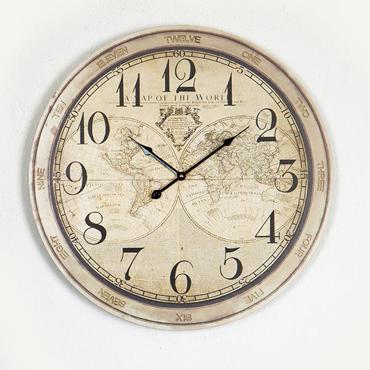 ESTHETI home Ρολόι Τοίχου MDF Μαύρο/Φυσικό Φ58.2x4.3cm 753-13033