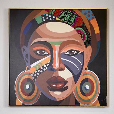 ESTHETI home Πίνακας σε Καμβά ''Γυναίκα'' Πολύχρωμος 82x4.5x82cm 755-12069