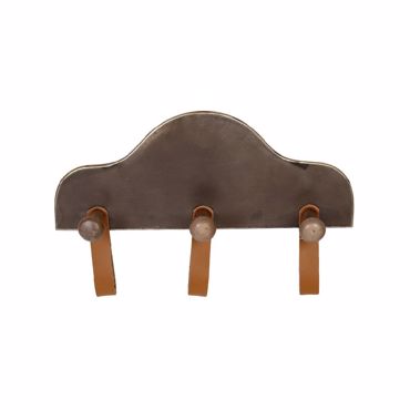 Κρεμάστρα Μεταλλική Καφέ 3 Θέσεων με PU Λεπτομέρειες 37εκ AFT119 Espiel