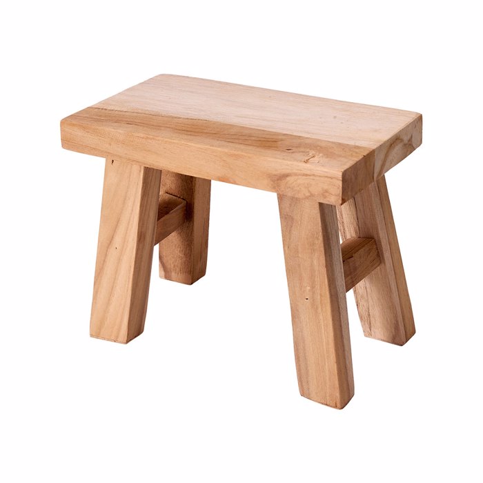 MRShome Diakosmitiko Skamnaki apo Teakwood 21x12x16cm