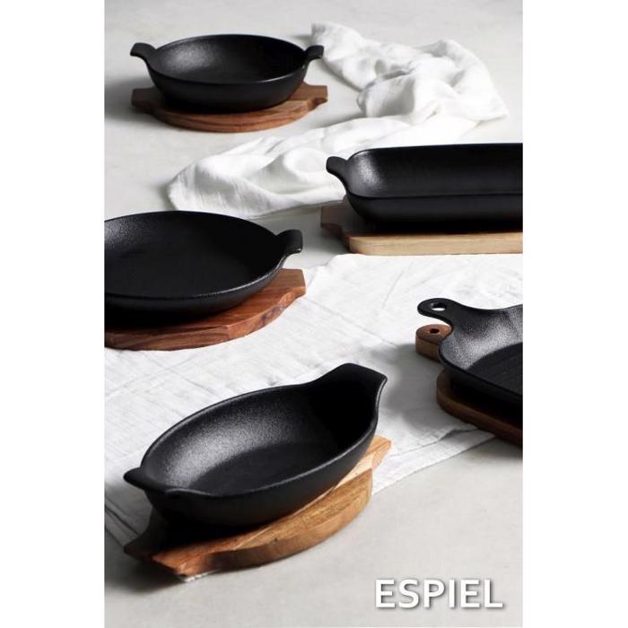 Σαγανάκι Στρογγυλό Stoneware Μαύρο 20.5Χ17Χ5.2εκ NOL114K2 Espiel Sagnaki Strongulo Stoneware Mavro 20.5X17X5.2ek NOL114K2 Espiel