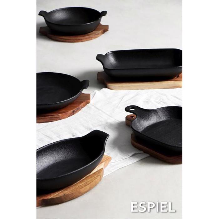 Σαγανάκι Στρογγυλό Stoneware Μαύρο 20.5Χ17Χ5.2εκ NOL114K2 Espiel Sagnaki Strongulo Stoneware Mavro 20.5X17X5.2ek NOL114K2 Espiel