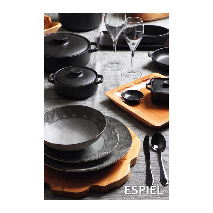 Σαγανάκι Στρογγυλό Stoneware Μαύρο 20.5Χ17Χ5.2εκ NOL114K2 Espiel Sagnaki Strongulo Stoneware Mavro 20.5X17X5.2ek NOL114K2 Espiel