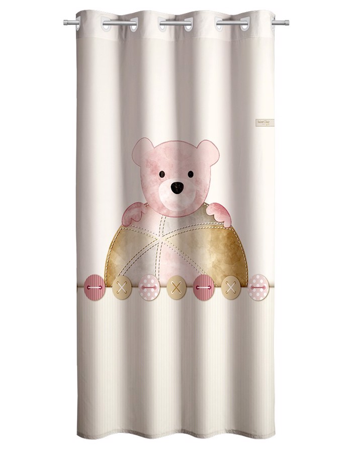 Saint Clair Paidiki Kourtina Soft-Touch Teddy Rose 160x240