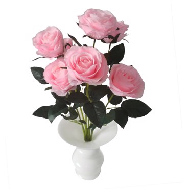 Supergreens Τεχνητό Μπουκέτο Τριαντάφυλλο Royal Ροζ 55cm 7781-7