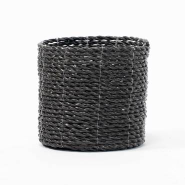 Supergreens Καλάθι Πλεκτό ''Grass'' Μαύρο Φ16x15cm 7830-8