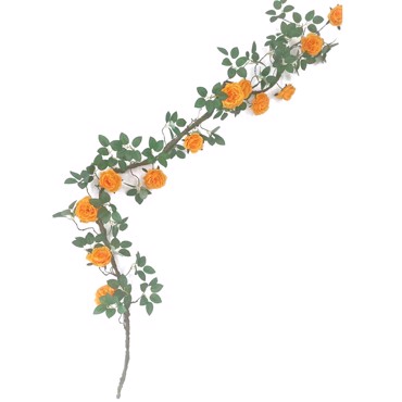 Supergreens Τεχνητή Γιρλάντα Τριαντάφυλλο Garden Πορτοκαλί 240cm 9781-7