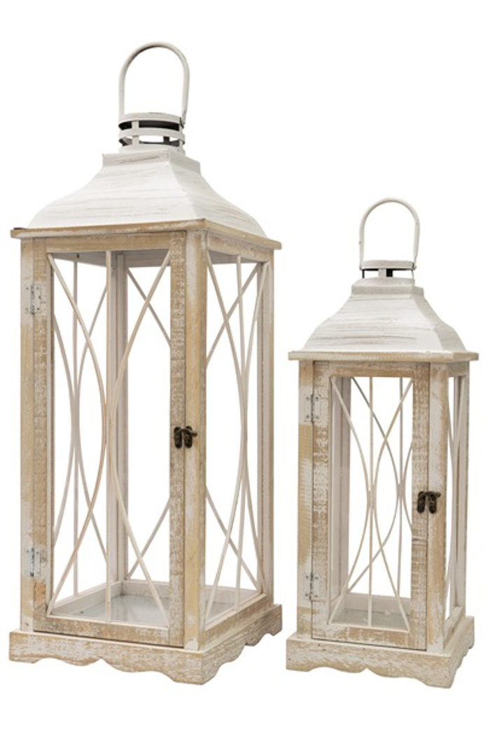 Zen Collection Set ton 2 Fanari Xulino Orthognio Bez 28x28x73cm/21x21x52.5cm 49795