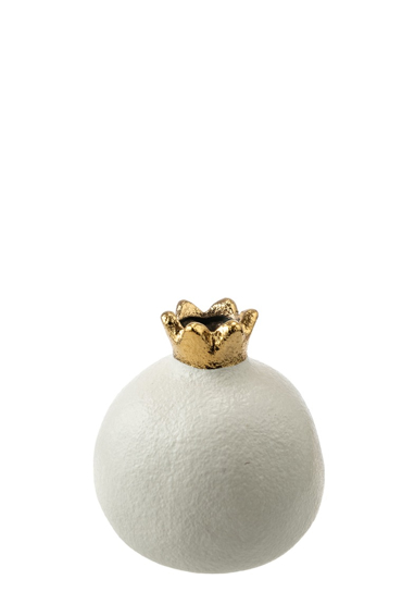 Zen Collection Ρόδι Κεραμικό Λευκό Ματ με Χρυσό 10.16cm 50516