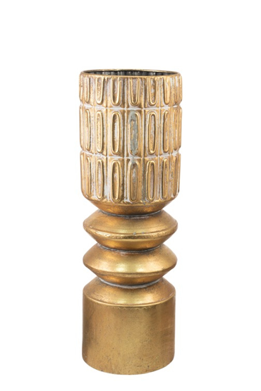 Zen Collection Διακοσμητικό Βάζο Μεταλλικό Χρυσό/Λευκό Φ13.5x40.5cm 51027