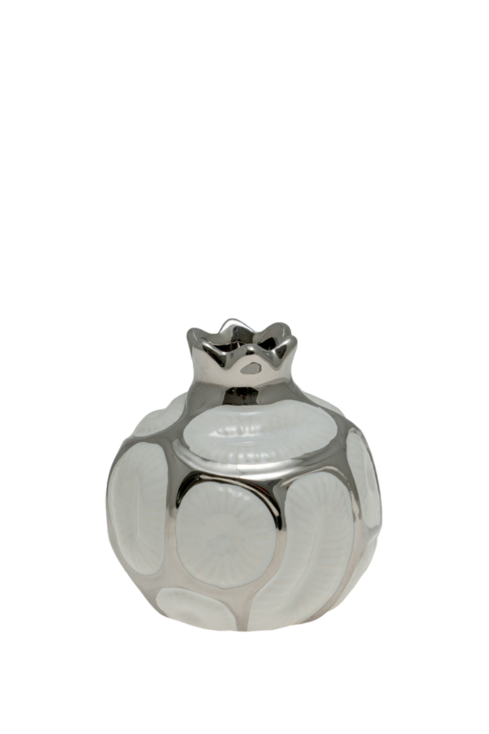 Zen Collection Diakosmitiko Keramiko Rodi Plega Asimi me Lefko F7.6cm 48331