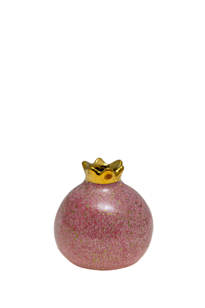 Zen Collection Diakosmitiko Keramiko Rodi Roz me Xruses Telitses F7.6cm 48350