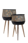 Zen Collection Set ton 2 Diakosmitiko Metalliko Kaspo Mavro/Mpez F37.5x64.5cm/F32.3x53.5cm 48649