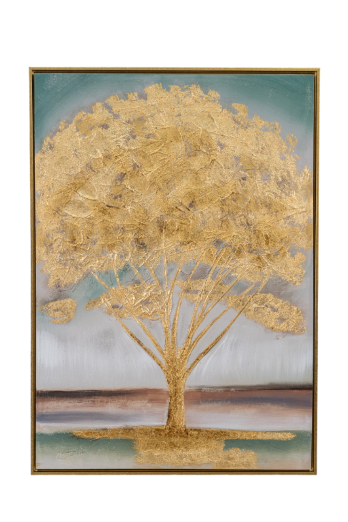 Zen Collection Pinakas Zogafikis se Kamba me Korniza me Xruso Dentro 73x3.5x103cm 49469