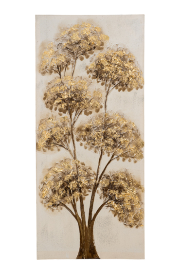 Zen Collection Πίνακας Ζωγραφικής σε Καμβά με Χρυσό Δέντρο 40x3x90cm 49486
