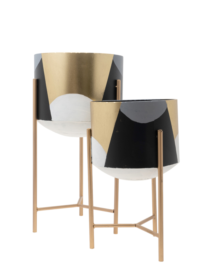 Zen Collection Kaspo Metalliko Poluxromo me Basi (Megthos: Medium) F29x56cm