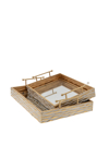 Zen Collection Set ton 2 Diskos Metallikos Orthognios Kumatistos Bronze 40.5x30.2x10cm/35x25.3x9.2cm 49674